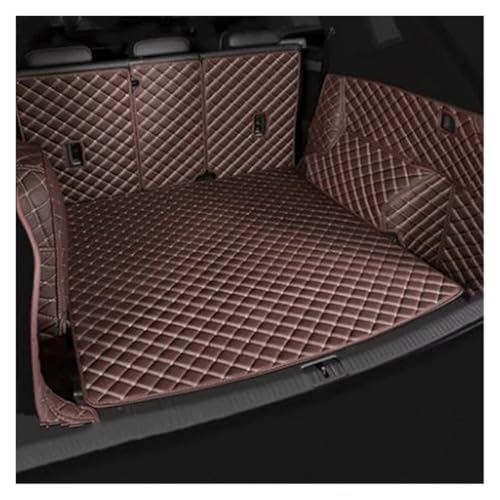 Tapis coffre voiture en cuir marron pour Audi Q7 7 places modèles 2016 à 2020