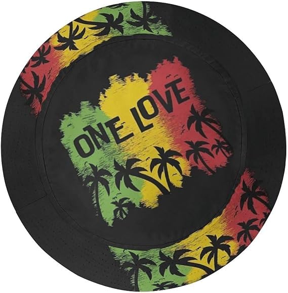 Image of One Love Music Reggae Rasta Jamaican Men's Women's Bucket Hat Packable Lightweight Outdoor Hat