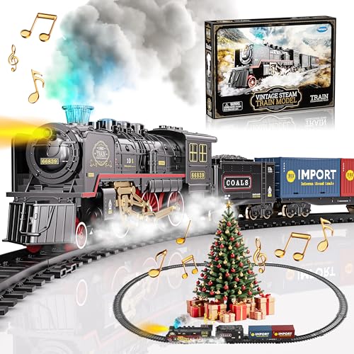 Funwee Train Set for Under Christmas Tree,Electric Train Toy with