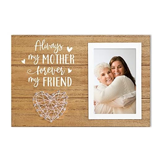 ElegantPark Mother's Day Gifts for Mom Gifts from Daughter Son Birthday Gifts for Mother Picture Frame Christmas Thanksgiving Day Gifts for Mom Always My Mother Forever My Friend Wood 4x6 Photo Frame
