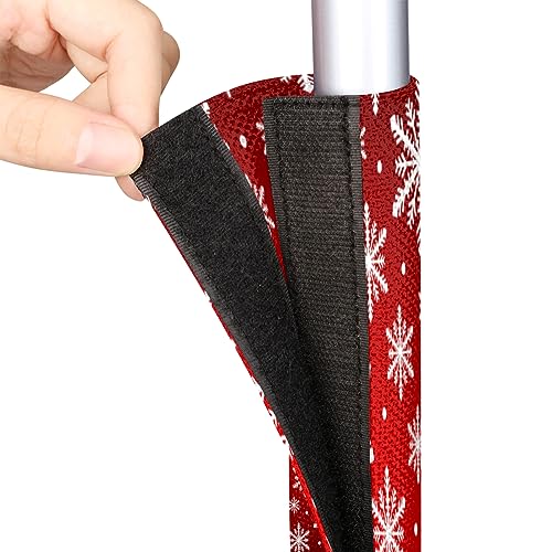Image of Pardick Christmas Red Snowflakes Refrigerator Door Handle Covers Set of 2Xmas Decor Washable Fridge Dishwasher Mocrowave Oven Door Decor Handle Cover Keep Your Kitchen Appliance Holiday Decorate