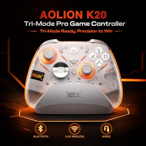 Image of Aolion gaming K20 TMR Wireless Controller for Switch 2 /Switch /PC with Dock