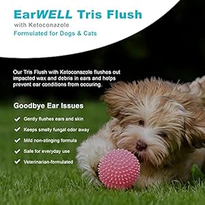 VetWELL Dog Ear Cleaner Solution & Infection Treatment for Dogs & Cats, Tris Otic Cleanser Drops Helps Eliminate Odor and Relieve Infections – 12oz