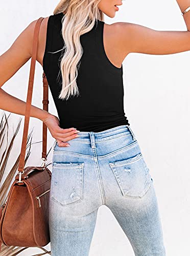 REORIA Dames body elegant korte mouwen racerback ronde hals body - Image 3