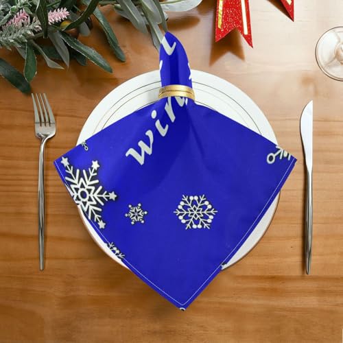 Servilletas de Tela Navidad Copo de Nieve 20x20in Pack 4 miniatura 3