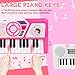 M SANMERSEN Kids Piano Keyboard 49 Keys, Electronic Toy Keyboard Piano with Microphone & Headphone for Beginners Multifunctional Musical Instruments Learning Pianos Keyboards Kid Gifts for Girls, Pink