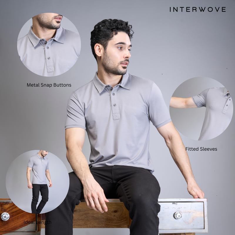 Image of Interwove Bamboo Knitted Polo T-Shirt