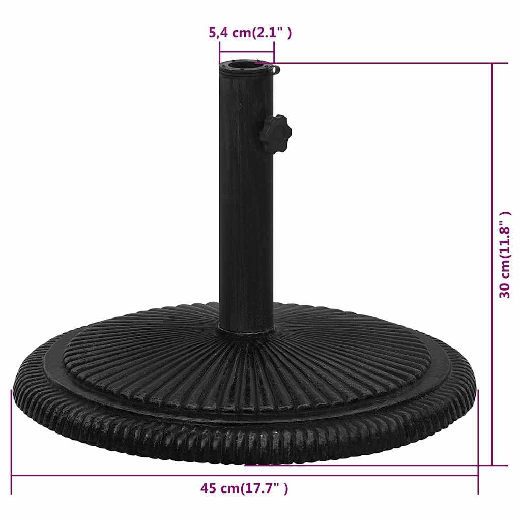 vidaXL Podstawa pod parasol, czarna, 45x45x30 cm, żeliwo