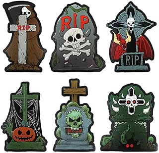 LOKIPA Halloween Tombstone Yard Decorations Sign,Corrugate Yard Stake Signs (6Pieces) for Halloween Outdoor/Indoor Decorations