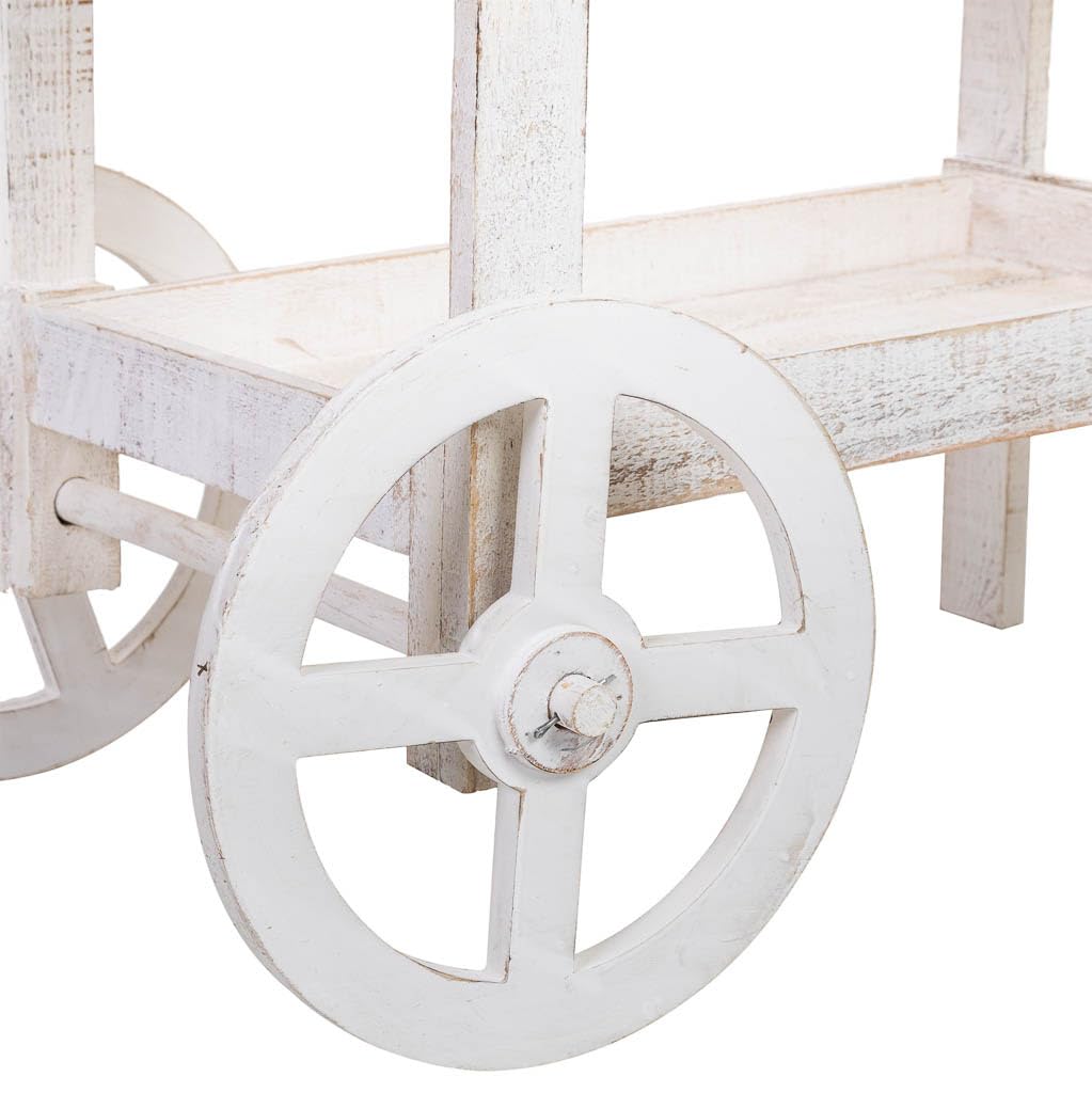 WANDERLUST DECO Carro expositor-estantería de madera 90x44x125h cm