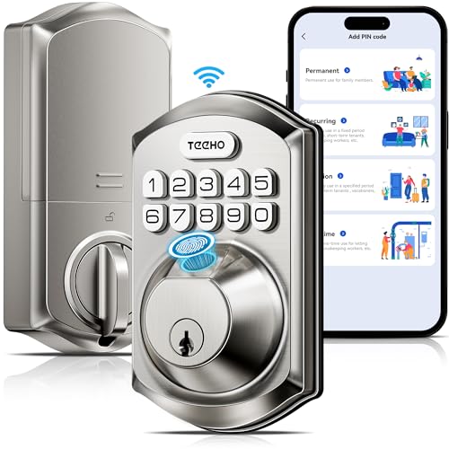 TEEHO WiFi Smart Lock TE012W, Fingerprint Door Lock with Built-in...