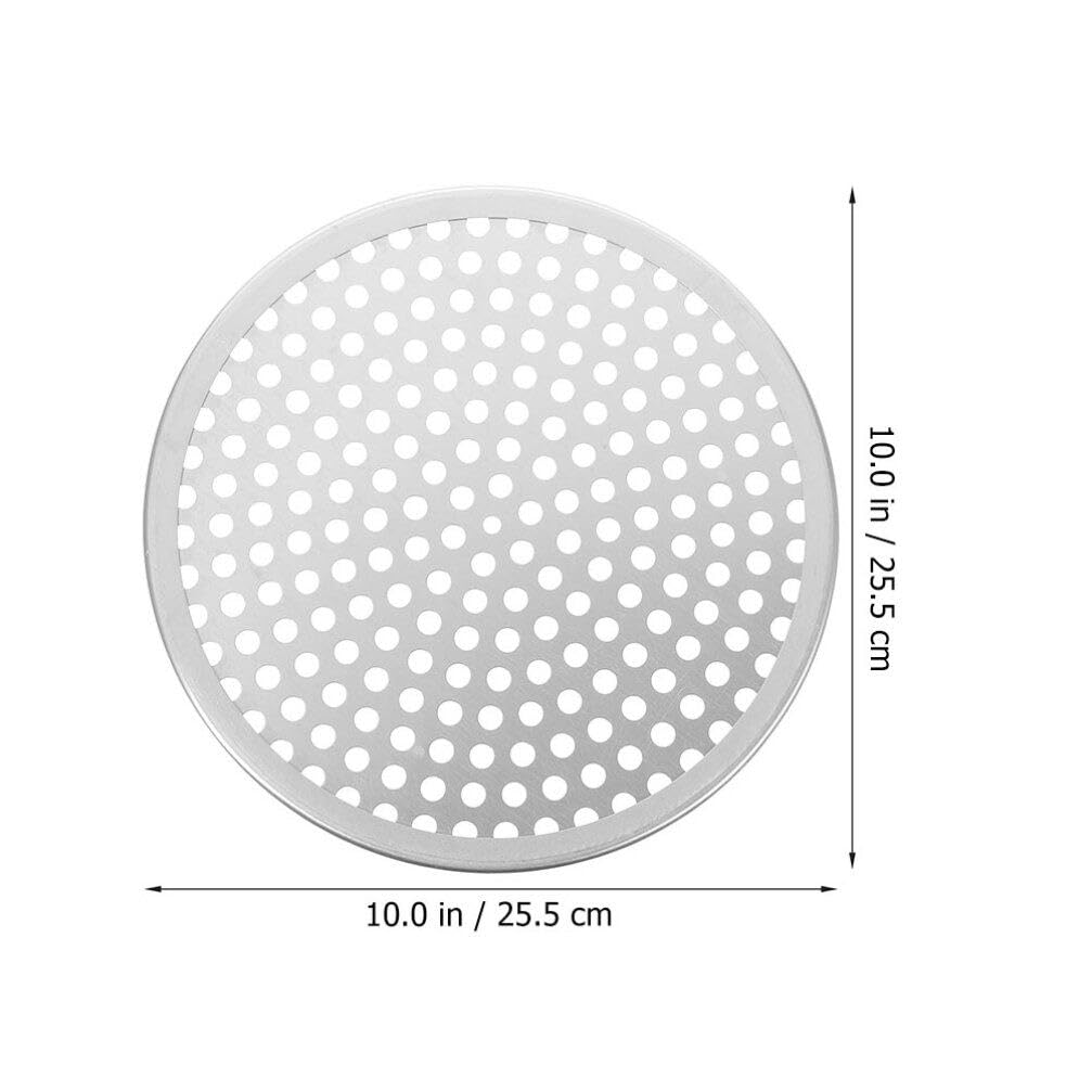 BESTonZON Aluminum Alloy Pizza Pan Round Perforated Mesh Pizza Baking Plate Easy to Clean Present for Friends