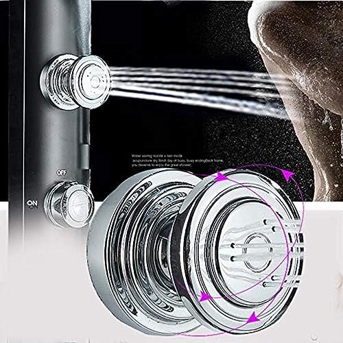 Black Shower Column Wall Mounted Shower Faucet Set Rainfall Shower Head with Body Massage Jet Shower Mixer Tower No Mixer Valve miniatura 5