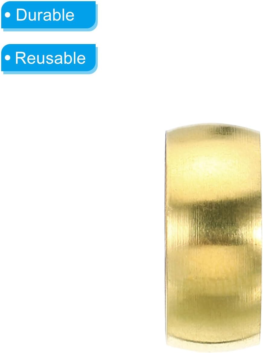 PATIKIL 16mm Brass Compression Sleeves Ferrules, 25 Pack Brass Ferrule Fittings for Air Water Gas Pipe