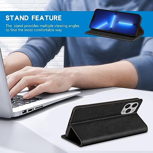 Image of ZZXX for iPhone 13 Pro Wallet Case Strong Magnetic 6.1 inch,Black