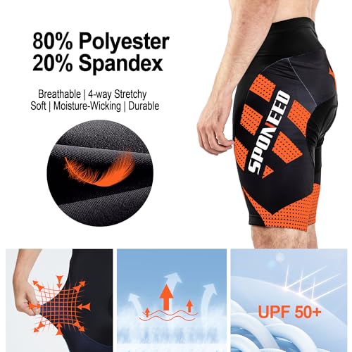 image for sponeed Cycling Shorts Padded Men Padding Triathlons Cycle Pants for B