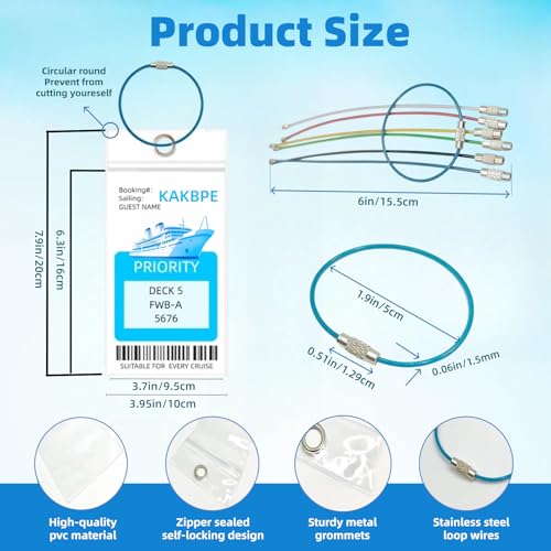 Cruise Luggage Tags, Carnival Cruise for NCL, Princess, Carnival, Royal Caribbean Ship Essentials Tag Holders 12 Packs.4