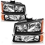 AUTOSAVER88 Headlight Assembly Compatible with 2003 2004 2005 2006 Chevy Silverado Avalanche 1500/2500/3500 Headlamp Replacement(Not Fits Body Cladding Models)