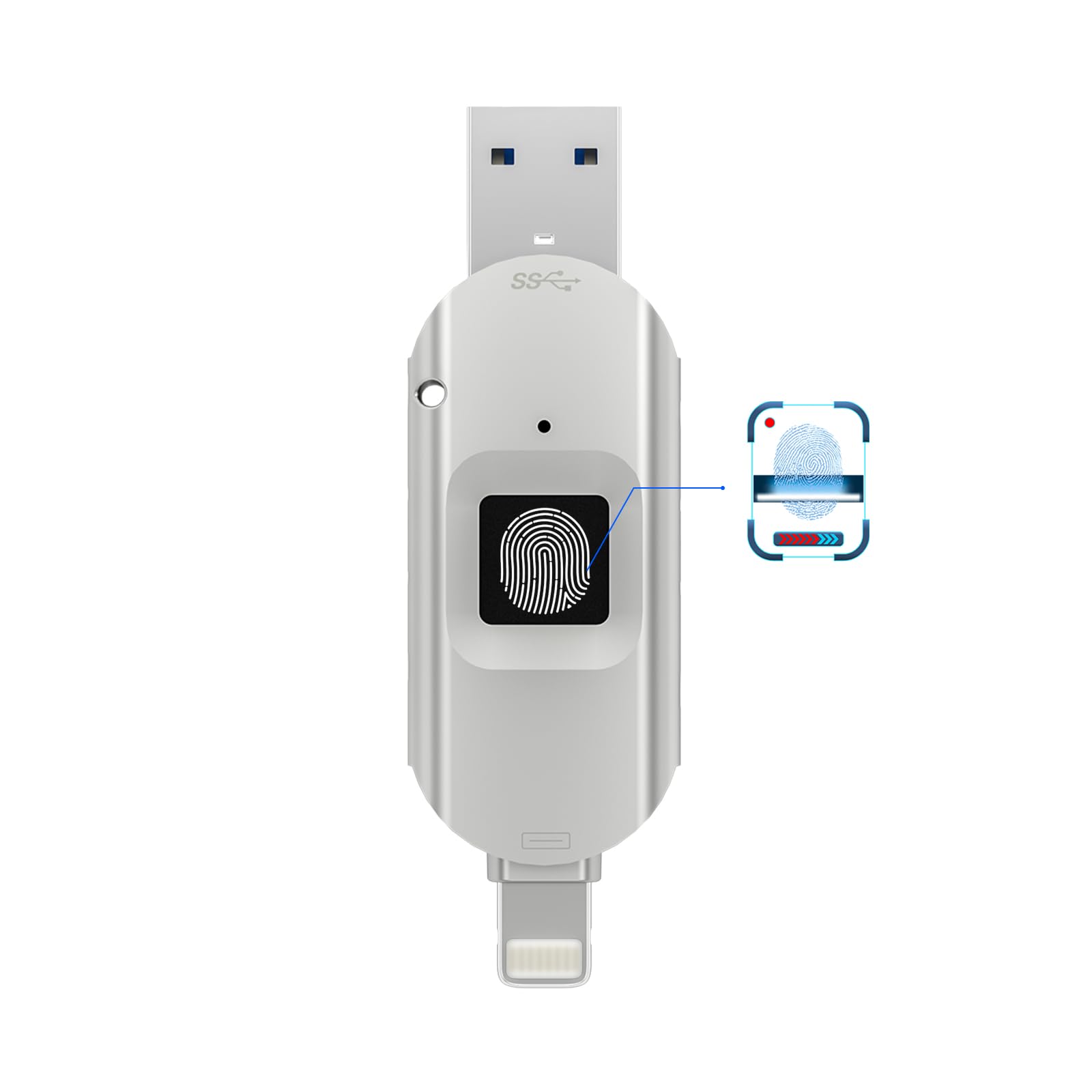 dla iPhone USB3.0 Szyfrowany dysk Zewnętrzna pamięć Szyfrowanie odcisków palców Pamięć flash USB do iPhone/iPad/iPadmini/Mac/PC USB3.0 Flash Drive 128 GB