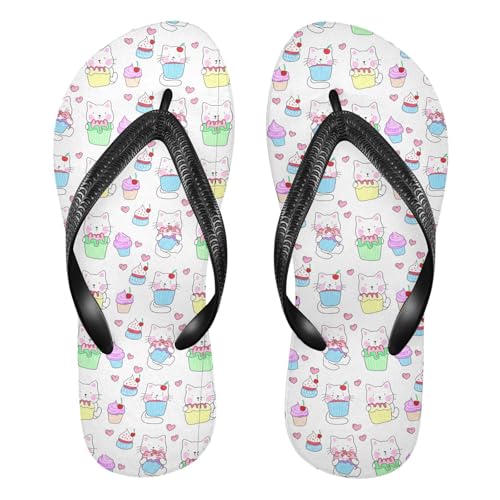 Cute White Cats Flip Flop Beach Summer Casual Sandal for Women & Men Shower Shoes 20861739