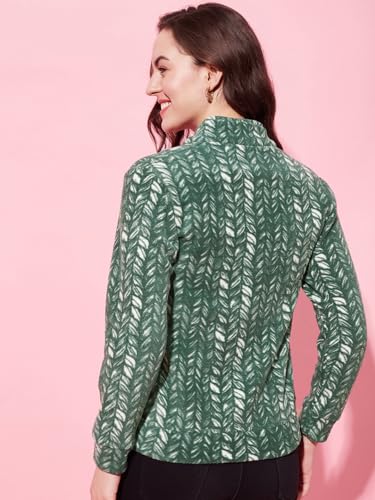 Image of Modeve Women Printed Full Sleeve Jacket for Winter