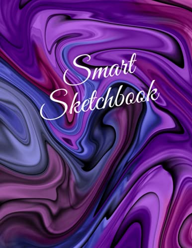 Smart Sketchbook: Large Notebook for Drawing, Doodling or Sketching: 120 Pages, 8.5' x 11'. Marble Background Cover Sketchbook Blank Paper Drawing and Write Journal