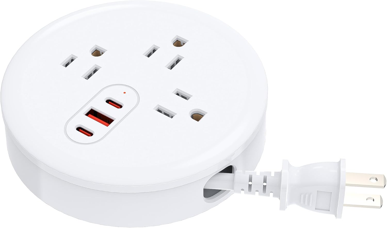 2 Prong Power Strip, Retractable Travel Power Strip, 4 ft Extension Cord with 3 Outlets 3 USB Ports (2 USB C), Charging Station for Dorm Office, No Surge Protector for Cruise Travel Essentials