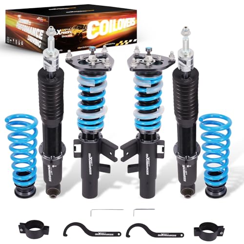 maXpeedingrods Coilover for Kia Stinger CK 2017-2023, 24 Levels Damper Adjustable Coilovers Suspension Kit Strut, Height Adjustable T6 Upgraded Lowering Kits Blue