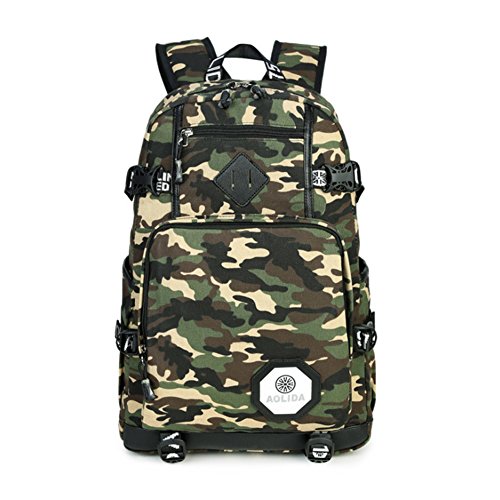 MCUILEE Mochilas Escolares de Camuflaje Ligero Tejido Oxford de poliéster Casual Bolsas