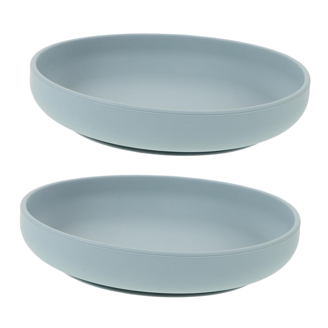 OKUMEYR 2pcs Toddler Suction Plates Food Grade Silicone Elderly Plate with Suction Cup Base Deeper Feeding Dishes for Toddler Kids Senior Disabled
