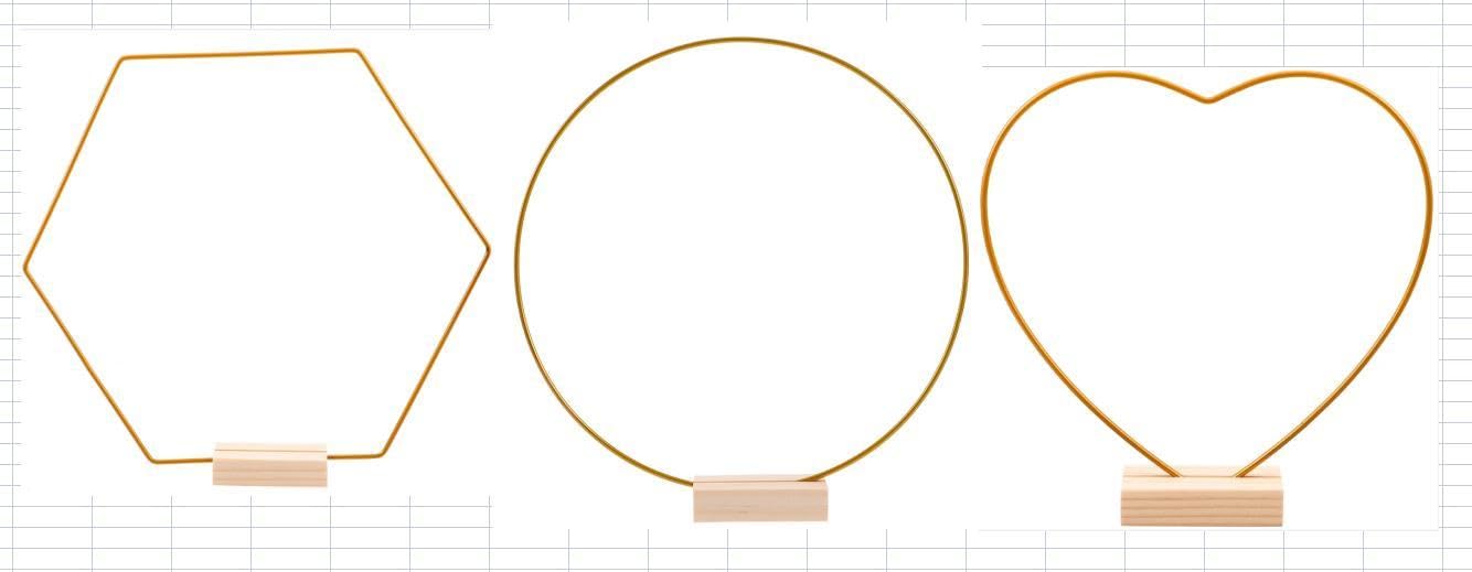 jojofuny 9 Centres de Table Créoles Fleurs Dorées avec Supports, 3 Formes