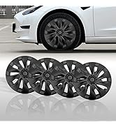 HANSSHOW Tesla Model 3 Hubcap - 18 Inch 4PCS Model 3 Hub Cap Replacement Tesla Wheel Caps Protect...