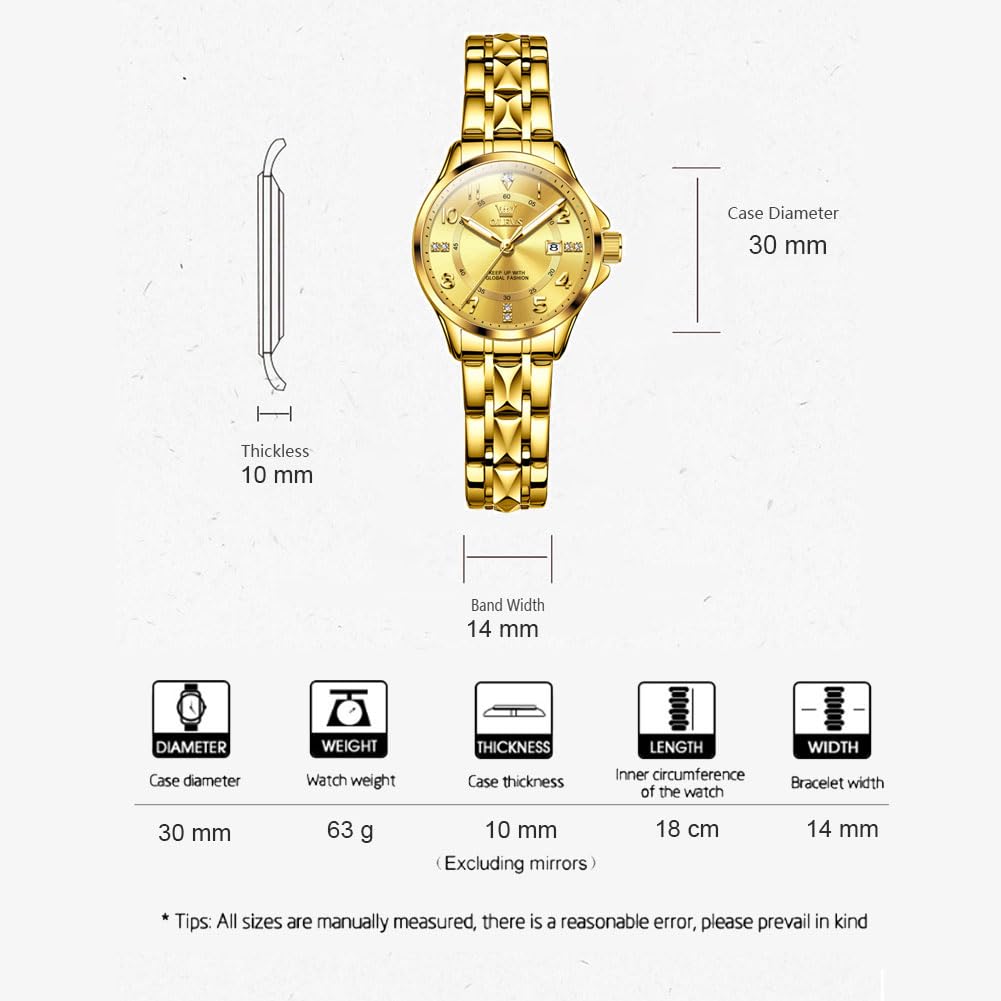 Raitown Orologio da Donna in Acciaio Inossidabile Quarzo Impermeabile Quadrante da 30mm e Scala Digitale Regalo di Moda Orologi Donna Disponibile in Argento Oro e Nero