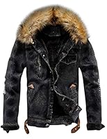 Algopix Similar Product 2 - Omoone Mens Faux Fur Collar Sherpa