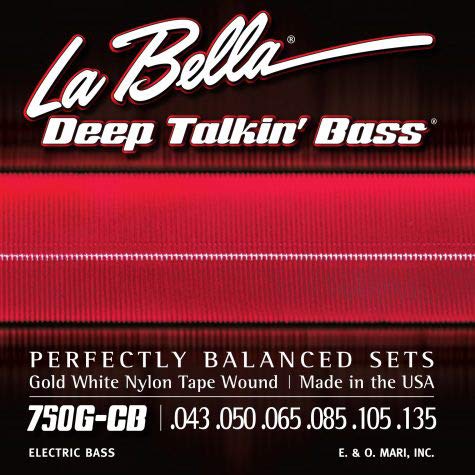 LA BELLA (���x��) 6���x�[�X�� 750G-CB Gold White Nylon Tape 6-String
