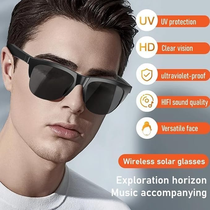 dealzone Smart Glasses,Wireless Bluetooth Smart Sunglasses,IP4 Waterproof,Open Ear sound Speakers, Blue light Filter & Polarized Sunglasses... - Image 5