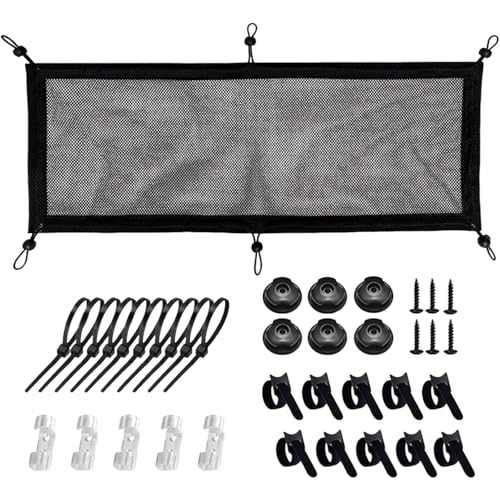 Red organizadora de cables bajo escritorio, kit de gestión de cables negro con malla flexible, 68 x 25.5 cm, extra grande para organización de cables en escritorio miniatura 1