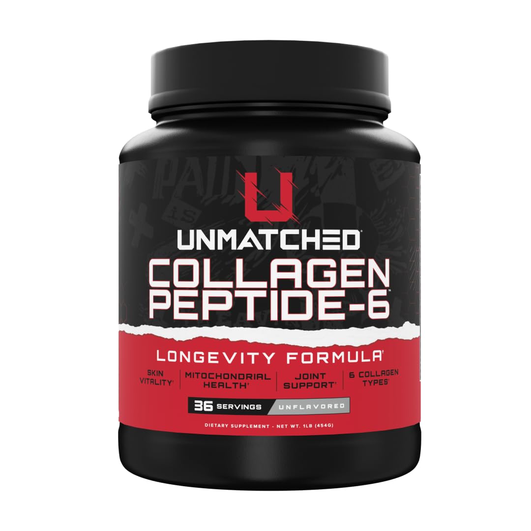 Unmatched Collagen Peptide-6 Multi-Source Collagen Powder with Vitamin C Biotin Hyaluronic Acid Supports Skin Joint Health 36 Servings
