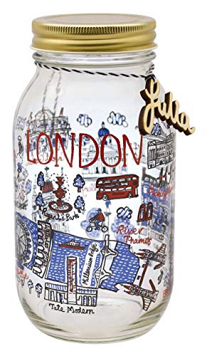 井澤コーポレーション 保存容器 ガラス 本体/φ6.6×H17.3cm 蓋/φ7×H1.5cm シティスケープ ガラスジャーL LONDON 112214