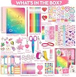 Axirata 2-Pack DIY Kit Journal pour les filles, Ensemble Journal pour Tween & Adolescents de 6-8-14 ans, Art & Artisanat Papeterie Kit, Scrapbook & Diary fournitures jouets ensemble anniversaire Noël cadeau idéal pour les filles