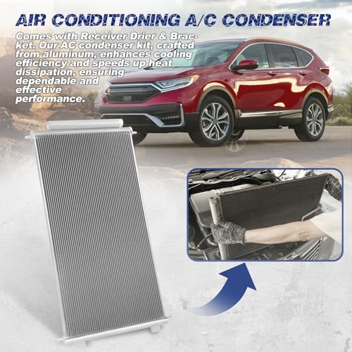 Image of Air Conditioning A /C Condenser Compatible with Honda CR-V 2007-2011 L4 2.4L # 3599, 7013599, 4770626, 80110SWAA01, HO3030150