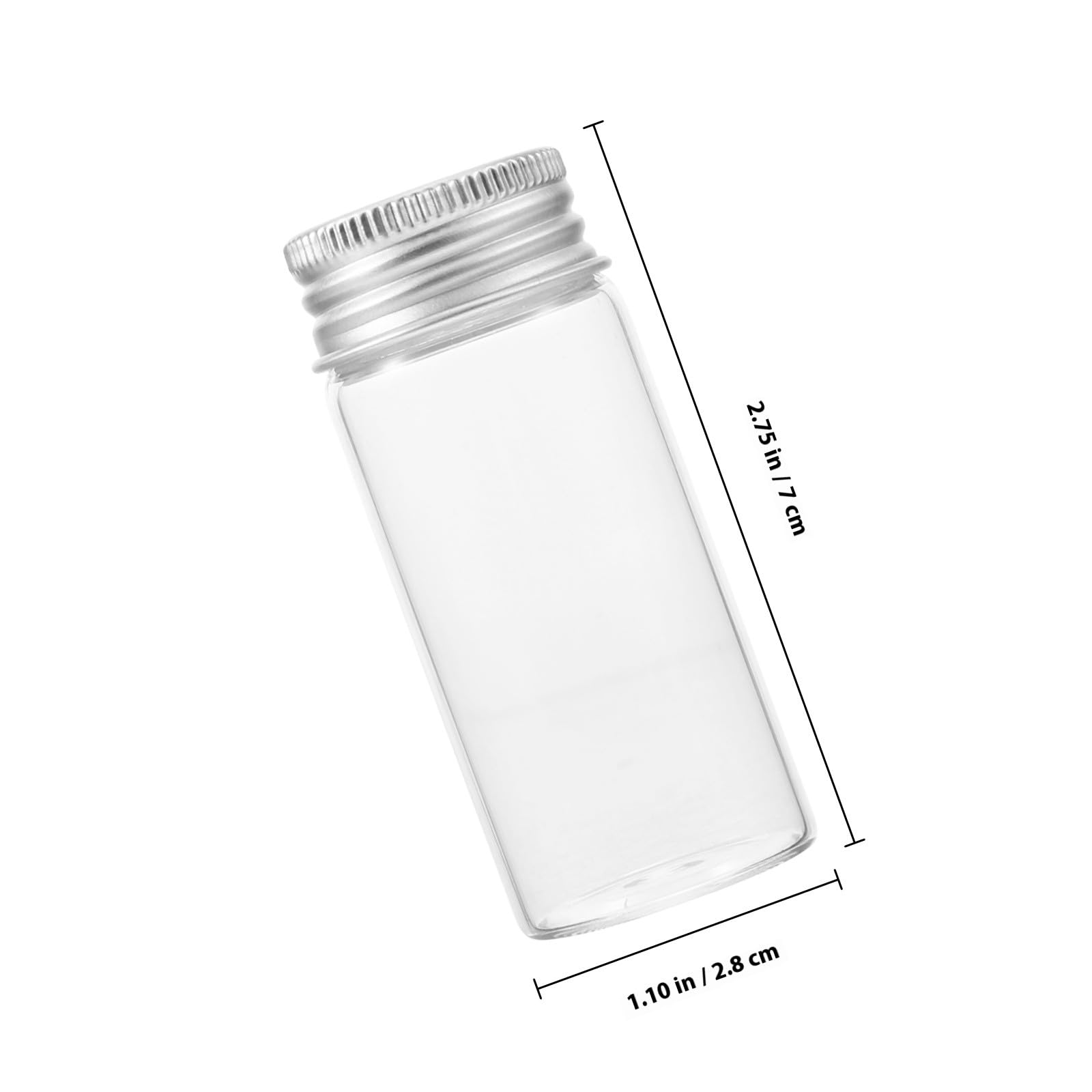 BETOOKY 24 Stück 30 Ml Glas Reagenzgläser mit Eisen Deckel Dichte Verschlussröhrchen aus Klarem Glas für Wissenschaftliche Experimente Partydeko und Probenaufbewahrung