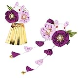 OTAKUMARKET 髪飾り 成人式 七五三 振袖 卒業式 花 和装 つまみ細工 袴 浴衣 着物 髪 飾り 髪留め 和柄 収納袋 ギフトポックス付き (パープル)