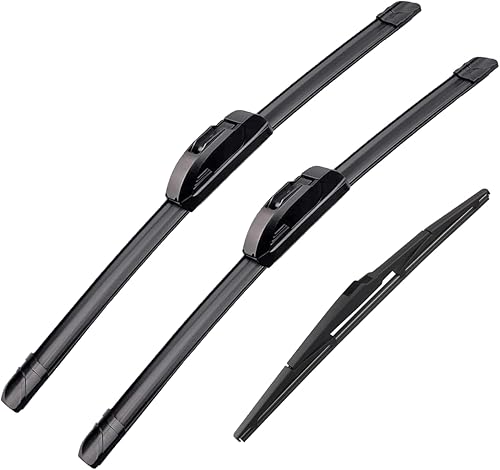 Limpiaparabrisas de 24 + 18 pulgadas con limpiaparabrisas trasero de 14 pulgadas, repuesto automotriz para Hyundai Santa Fe 2007-2012, fácil de