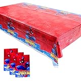HEAWAA 3pcs Manteles de Spider-Man, 180 * 108cm Mesa de Plástico Superhéroes de Temáticas Rectangular Cubierta de Mesa para Infantiles Niños Niñas Baby Shower Cumpleaños Decoración de Fiestas Picnic
