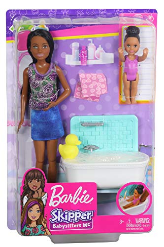 Barbie Skipper Babysitters, Inc. Playset With Bathtub, Babysitting Skipper Doll And Small Toddler Doll With Button To Move Arms And Splash, Plus Themed Accessories, Gift For 3 To 7 Year Olds #TOP6