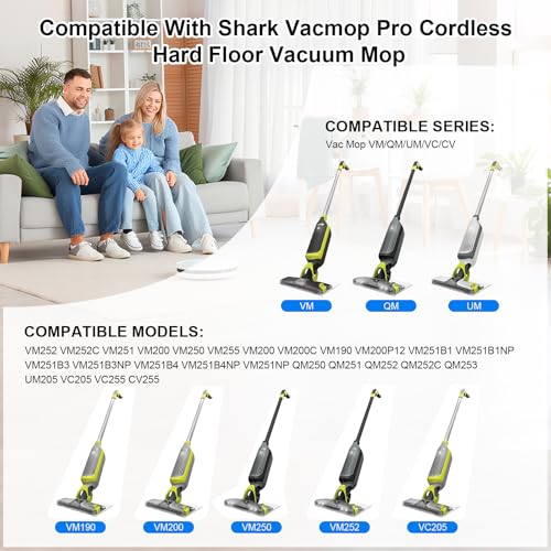 Image of Reusable for Shark Vacmop Replacement Pads: Pad Refill Fit For Shark Wet Vacmop /Vacuum Mop Vac /Vac Mop /Mopvac VM252 VM200 VM200p12 VMP30 VM190 VM250 Cleaner With Dirt Chamber hard floor(1+2+3pack)