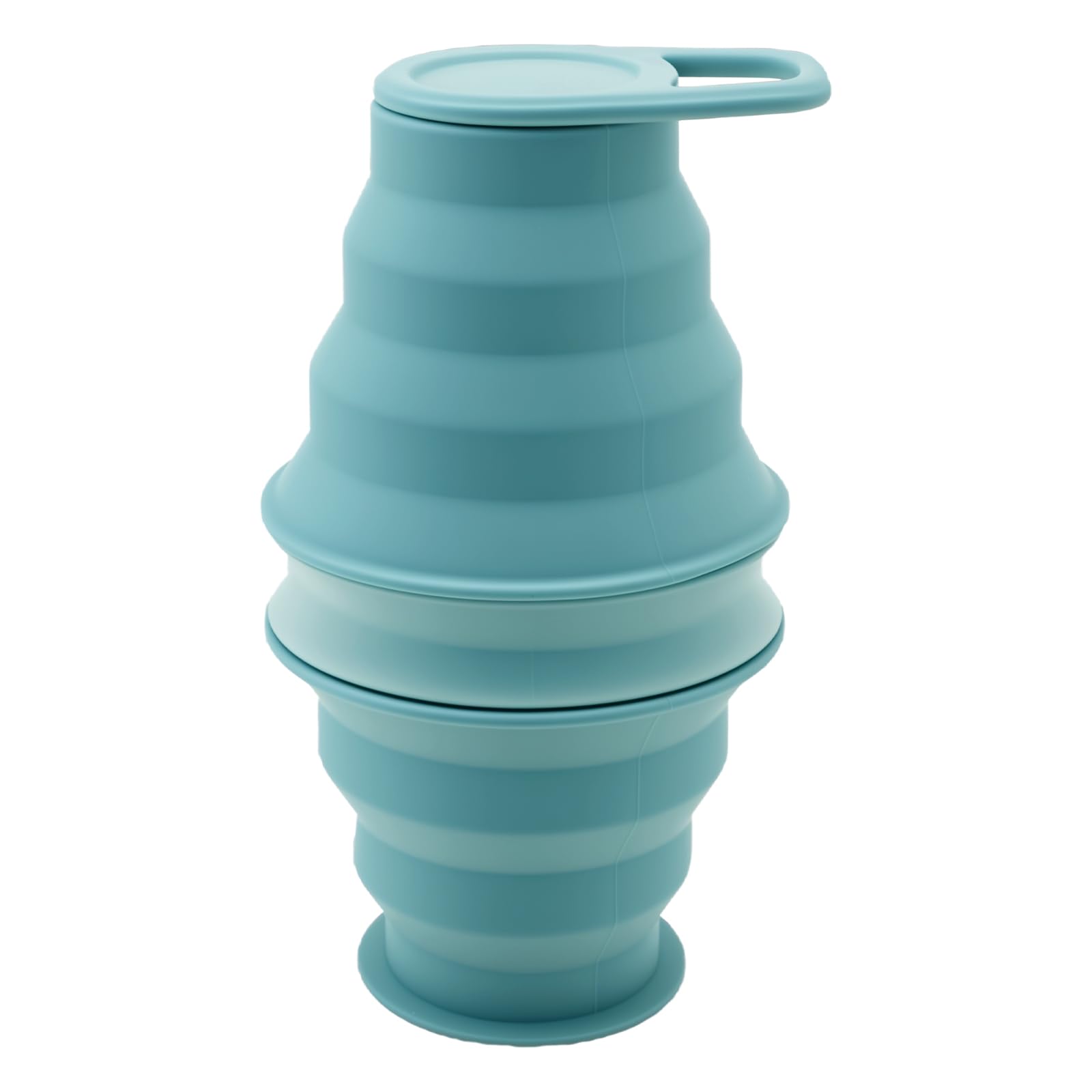 GUIJZSLTRG Collapsible Silicone Water Bottle 500ml Reusable Foldable Travel Bottle Leakproof Sports Bottles Outdoor Accessories for Gym Camping Hiking Running and Everyday Use(Dark Cyan)