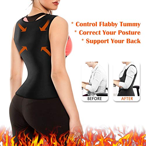 image for Cimkiz Waist Trainer for Womens Workout Tops Sauna Suit Sweat Vest for