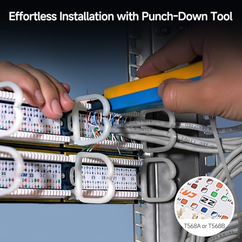 Image of Cable Matters [UL Listed] 48 Port Patch Panel Rackmount or Wall Mount 19-Inch, 2U Cat6 Network Patch Panel for 10 Gigabit Ethernet, 110 or Krone Impact Tools Compatible